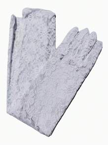 1pair Bridal Lace Gloves, Sexy Wedding Satin Gloves With Decorations, Matching With Gowns For Various Occasions Valentine's Day Autumn Accessories