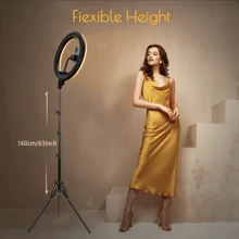 1入組10英寸自拍圓環燈配腳架,led圓環燈,可彎曲腳架及手機支架,適用於拍照自拍、視訊會議等 - 黑與白 - 查看 7