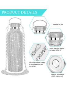 termo con brillos botella brillante 750ml acero inoxidable el color se envía al azar - Multicolor - Ver 3