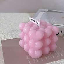 1 件香氛蠟燭,浪漫 3d 情侶蠟燭,完美的情人節婚禮生日禮物,非常適合冥想和緩解壓力 - 粉色 - 查看 3