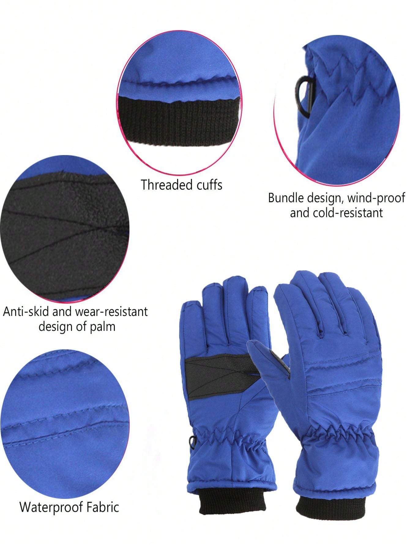 Children's Winter Gloves Ski Gloves Boy Girl Waterproof Warm Gloves