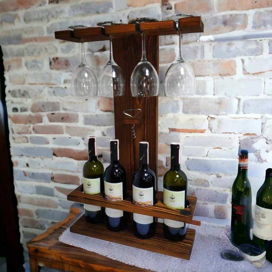 Adega de madeira Porta vinho adega barzinho Area gourmet churrasco Porta vinho de madeira Adega bar Porta taças Decoração adega