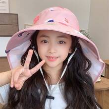 Children's Sun Hat, Wide-Brimmed Sun Protection Cap For Baby Boys & Girls, Outdoor Topless Hat To Block Uv Rays In Summer - Pink - View 5