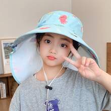 Children's Sun Hat, Wide-Brimmed Sun Protection Cap For Baby Boys & Girls, Outdoor Topless Hat To Block Uv Rays In Summer - Pink - View 9