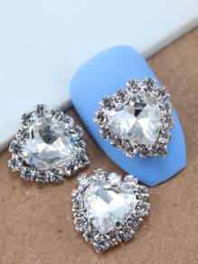 10 pièces Pack décoration de strass pour ongles - Base de strass pour 15 couleurs de cristal en forme de cœur brillant, bijoux pour ongles DIY décoration ongle bijoux ongles décor ongles