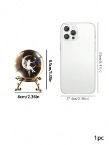 1个月亮仙子水晶球带底座，3D激光雕刻仙子月亮R1雕像，家居装饰工艺品，斋月装饰，家居装饰，派对装饰，感恩节礼物 - 彩色 - 查看 7