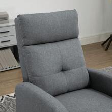 HOMCOM Sillón Relax Manual Sofá Reclinable TV Tapizado en Tela con Reposapiés Carga 150 kg Silla con Respaldo para Salón Dormitorio Gris - Gris - Ver 7