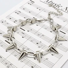 1 Miếng Châu Âu và Châu Mỹ Phong cách Punk Hip-hop Thời trang Tua Mặt dây chuyền chìa khóa Dây chuyền Với Đinh tán Trang trí Đối với phụ nữ , Hằng ngày Buổi tiệc Mặc - Màu Đen Súng - Xem 5