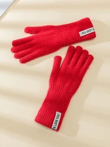 1 双女士触屏针织手套，长款保暖，手指剪裁设计，适合骑自行车、户外活动、工作和居家 - 分指手套 - 查看 15