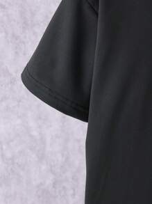 Tween Boy Printed Weave Tape Mechanic Style Two-Piece Set - Black - View 4