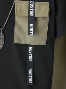 Tween Boy Printed Weave Tape Mechanic Style Two-Piece Set - Black - View 3