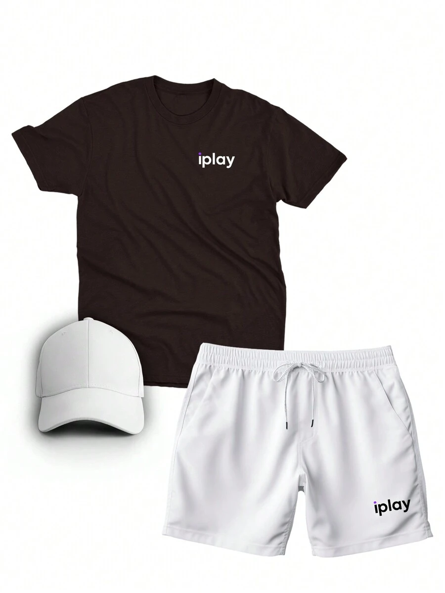 Men T-Shirt Co-Ords - 鏽棕色 - 查看 1