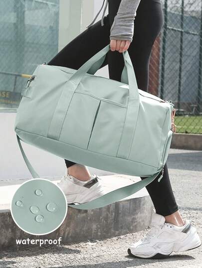 Large Capacity Fitness Bag With Shoe Compartment, Dry & Wet Separation, Waterproof, Suitable For Yoga, Workout, Travel, Casual, Vacation, Can Be Used As Shoulder Bag, Crossbody Bag, And Handbag Travel Bag