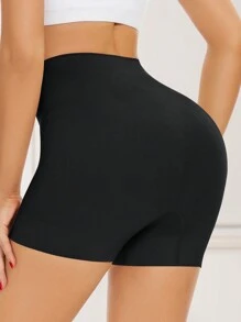 纯色宽腰骑行短裤，无缝光滑平角内裤，适合搭配裙子和短裤