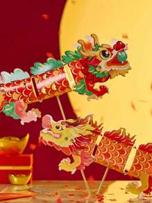 1 bộ 2024 Chinese Năm mới Lễ hội mùa Xuân May mắn Rồng Nhảy & Lồng đèn DIY Chất liệu Đối với Trẻ em Đến Làm Cầm tay Lồng đèn Đối với Lễ hội - Đèn lồng rồng tốt lành (kiểu ngẫu nhiên) - Xem 7