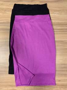 Women Skirts - 紫色 - 查看 2