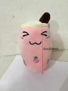 1pc Cute And Creative Bubble Tea Cup Shaped Plush Pillow/Soft Stuffed Toy/Blushing Pink - Pink - View 4