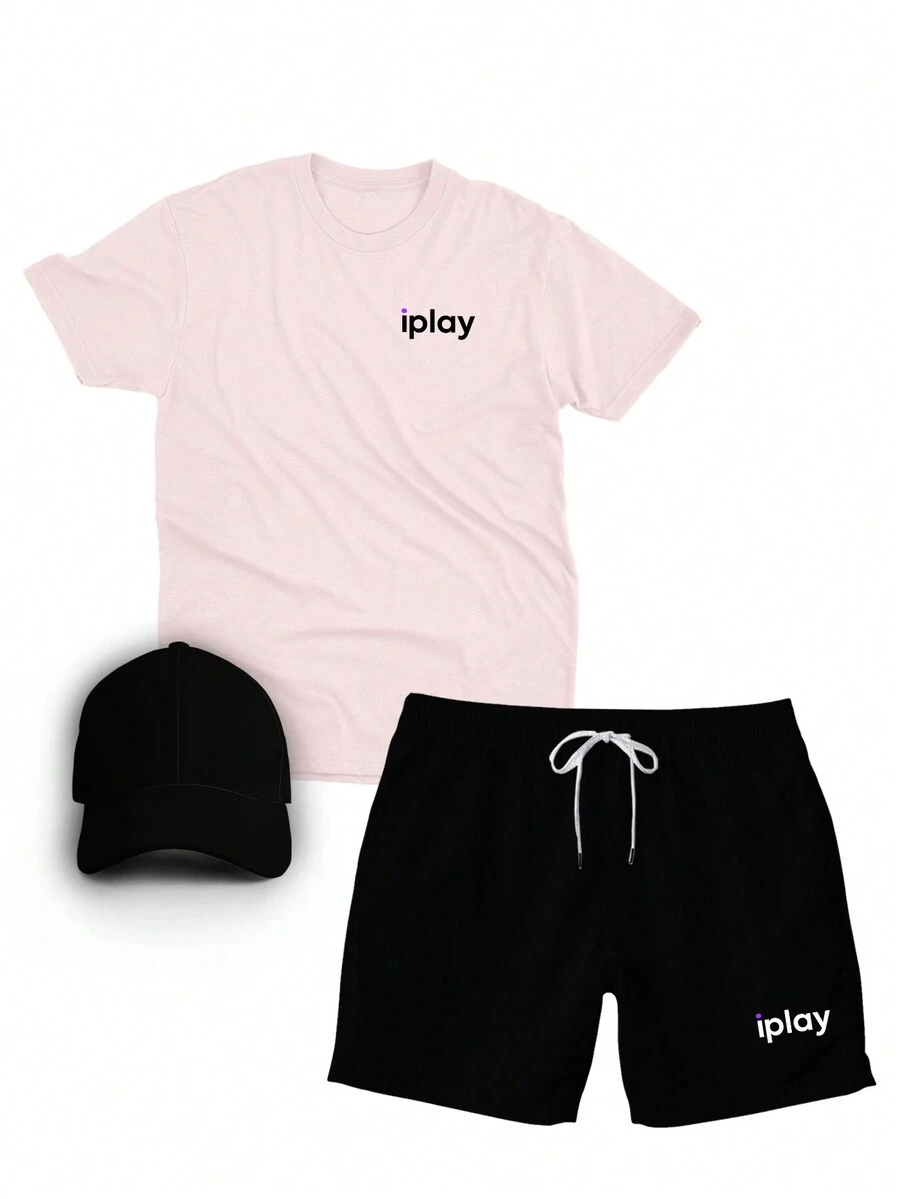 Men T-Shirt Co-Ords - Baby Pink - View 1