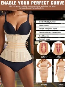 1 Pc Waist Trainer Body Shapewear Women Bottoms Tummy Slimming Sheath Woman Flat Belly Girdle Sheath Wrap Waist Colombia Belt Tummy Control Corset Body Shaper