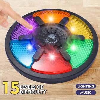 1pc Interactive Memory Game Machine: Game Board With Led Lights And Sound Effects, Exercise Hand-Brain Coordination - Electronic Toys Game Console,Powered By 3 AAA Batteries (Not Included),Halloween//Christmas Party Toy Games Gifts,Christmas,Toys,Games,Sensory Games,Game Day,Squishy Toys