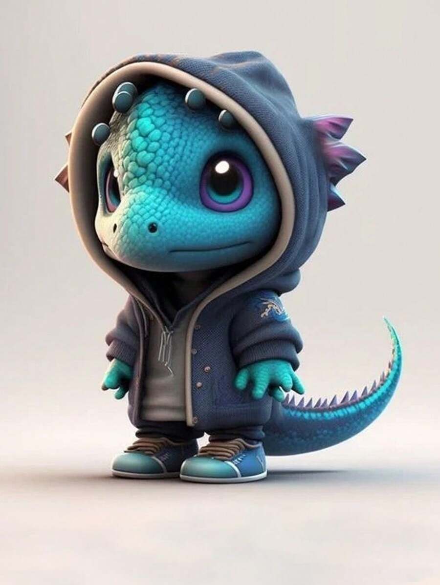 1 Pieza Figura De Resina De Elfo Dinosaurio Lindo Aleatorio De Estilo Y Color, Decoración De Fiesta, Adorno De Escritorio, Decoración De Coche - Multicolor - Ver 1