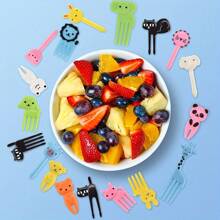 10/30 Stück Cartoon Tier- & Obst Appetizer Gabeln, Zufällige Farben, Küche, Weihnachten - Verschiedenfarbig - Übersicht 4