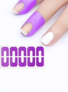 1 set de 10 piezas de protector de esmalte de uñas en forma de U, barrera de esmalte de uñas de plástico y látex, protector de esmalte de uñas en gel para los dedos, estampado en caliente para evitar derrames de esmalte de uñas, suministros para uñas, herramientas para uñas, herramientas de arte de uñas, de vuelta a la escuela, uñas, herramientas para uñas para uñas postizas