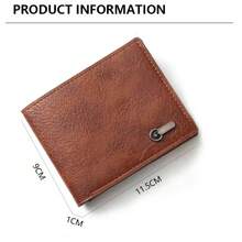 1pc Solid Color Sleek Fashionable Classic Wallet For Men, Suitable For Daily Use Or As A Gift For Boyfriend - Multicolor - View 2