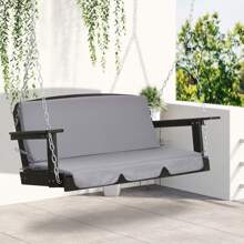 Outsunny Cojín para Columpio de 2 Piezas 130x45x5 cm Cojín para Balancín Cojín de Asiento y Respaldo Acolchado para Jardín Terraza Balcón Exterior - Gris - Ver 1