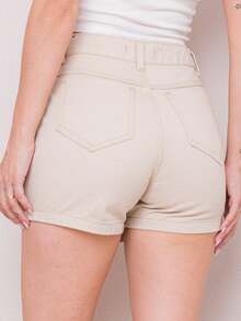 Women Denim Skirts - 米色 - 查看 4
