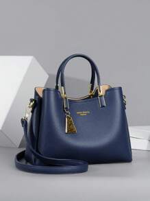 Dedoo 奢华时尚多功能大容量单肩手提包，优雅女士手提包 - 藍色 - 查看 5