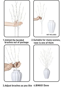 1pc Tree Branch Shaped Decorative Light, 20 Led Warm Lightness Novelty Light, For Home Decor - Yellow - View 5