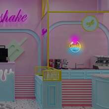 糖果店霓虹燈招牌,糖果店、商業、派對牆壁裝飾led霓虹燈招牌,亮度可調式糖果商店裝飾霓虹燈招牌,適用於甜點生意 - 彩色 - 查看 5