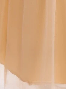 Tween Girl Tulle Spaghetti Strap Dress, Suitable For Flower Girl, Wedding, Prom, Graduation, Evening Gown, Summer - Champagne - View 7