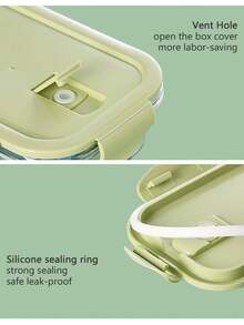 1入特製玻璃冰箱微波爐午餐盒，家居廚房保鮮便當盒學生餐盒網紅餐盒