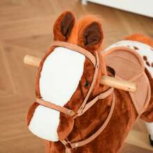 HOMCOM Ride-On Stick Horses - Brown - View 9