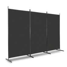 SUNROAD 6FT Trifold 130g Polyester Fabric Plastic Foot Carbon Steel Frame Foldable Screen Black