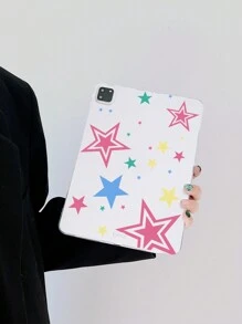 1 件彩色星形图案透明平板电脑保护壳，适用于 iPad - 彩色 - 查看 2
