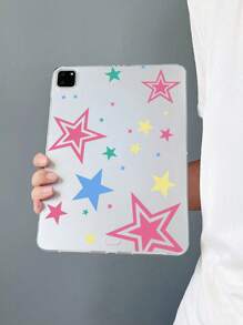 1 件彩色星形图案透明平板电脑保护壳，适用于 iPad - 彩色 - 查看 1