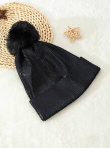 1頂歐美風格閃亮金箔針織帽,適合秋冬日常穿搭和街頭風格可愛