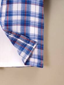 Young Boys' Versatile Casual Grid Pattern Short Sleeve Shirt For Holiday, No Lining - Multicolor - View 6