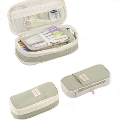 Hộp đựng bút/văn phòng phẩm đa năng, độc quyền xuyên biên giới, phối màu Marcaron, dung tích lớn, có thể biến đổi màu sắc, dùng làm quà tặng học sinh, ví đựng tiền xu, túi đựng đồ đơn giản cho bé trai và bé gái chuẩn bị năm học mới, đồ dùng học tập, ví đựng bút chì, cặp sách.