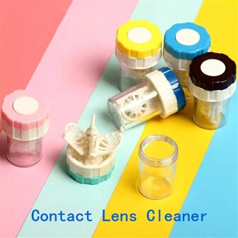 1 pieza Limpiador de lentes de contacto manual minimalista y portátil, dispositivo de limpieza semiautomático para los ojos, elimina proteínas y materias extrañas para la escuela