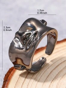 1 PC Retro Mask Ring Male Creative Personalized Face Design Single Open Ring And Domineering Men's Handicraft - Single Ring - View 6