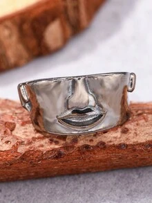 1 PC Retro Mask Ring Male Creative Personalized Face Design Single Open Ring And Domineering Men's Handicraft - Single Ring - View 4