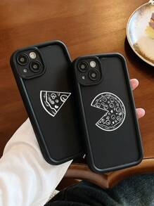 1 pereche de huse de telefon negre mate, compatibile cu 11/13/14/15, concepute cu protecție completă pentru cameră, design cu piesă de puzzle, textură antiderapantă și prietenoasă cu pielea, versiune internațională, nu versiunea națională. - Multicolor - Vizualizare 2