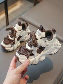 Giày thể thao thường ngày cỡ trung bình phong cách mới mùa xuân năm 2025 cho trẻ em, giày thể thao đế dày nhẹ thời trang cho bé trai bé gái - Màu Khaki - Xem 2