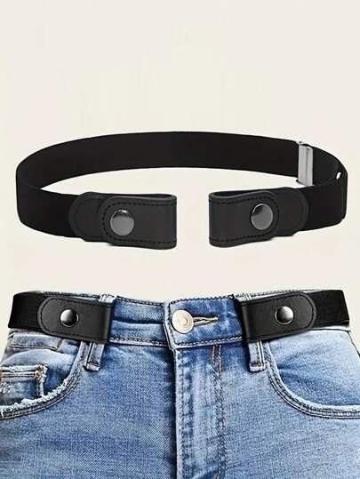 1pc No Buckle Elastic Waist Belt For Men - Adjustable And Comfortable Solution For Jeans