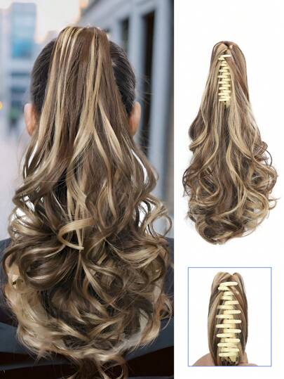 Extensiones de cabello sintético resistente al calor con ondas profundas de 12 pulgadas, con pinza de agarre, disponible en negro, marrón claro, marrón chocolate y multicolor, adecuado para uso diario de mujeres, cosplay, Navidad, festivales de música, carnaval, vacaciones y regalos del Año Nuevo Chino