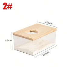 Hamster Sand Bath Shower Box Sauna Room Acrylic Digging Sand Container Bathroom Toilet For Hamsters, Hedgehogs And Squirrels